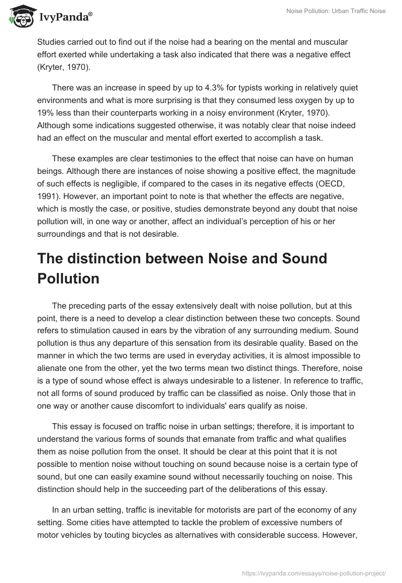 Noise Pollution: Urban Traffic Noise. Page 3