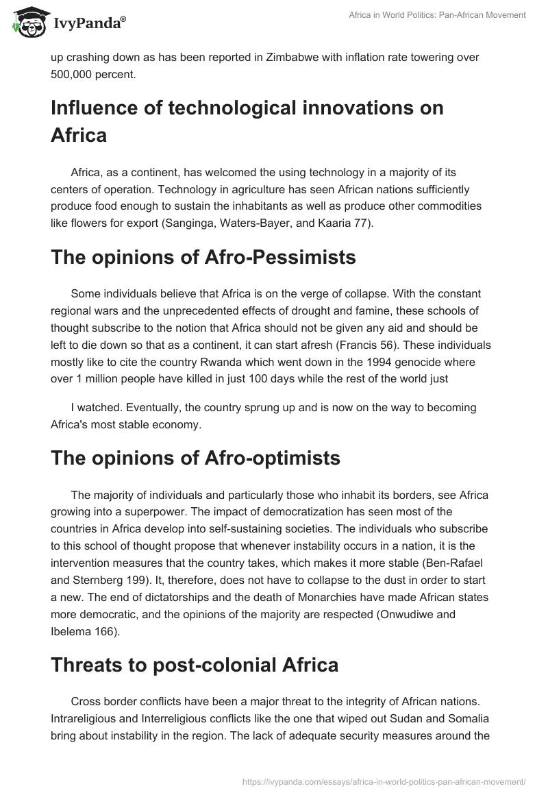 Africa in World Politics: Pan-African Movement. Page 2