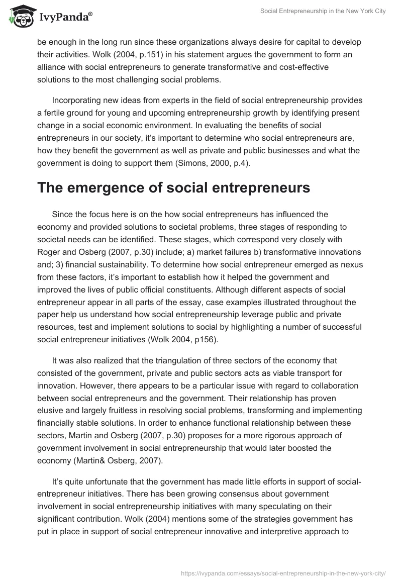 Social Entrepreneurship in the New York City. Page 3