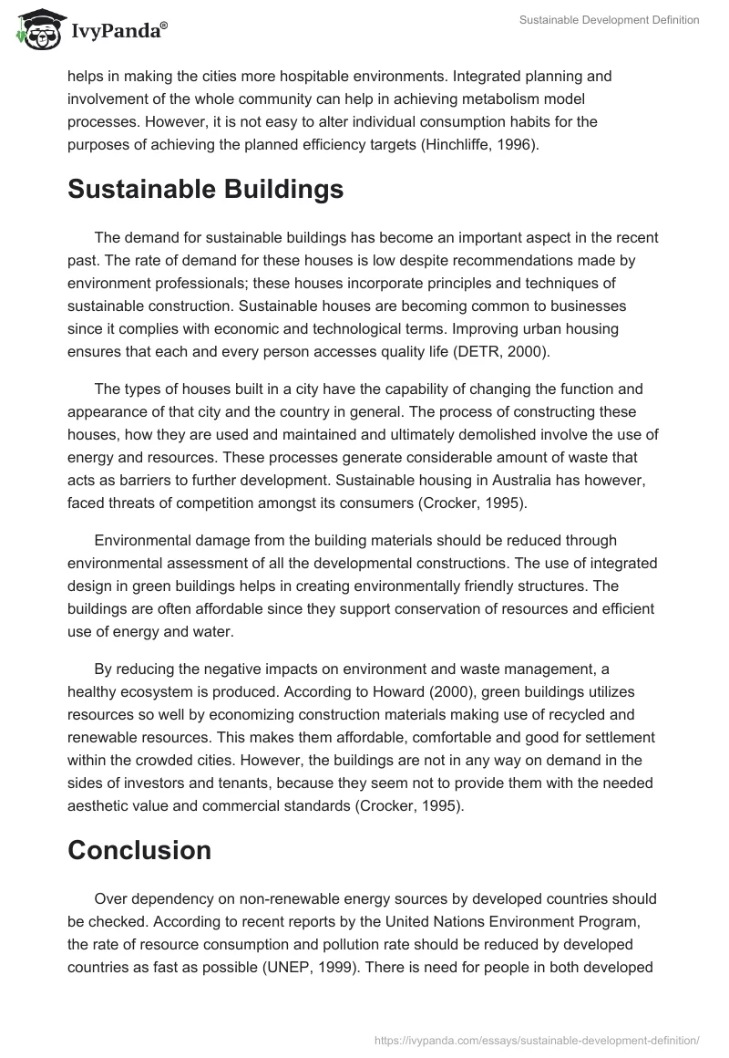 Sustainable Development Definition. Page 5