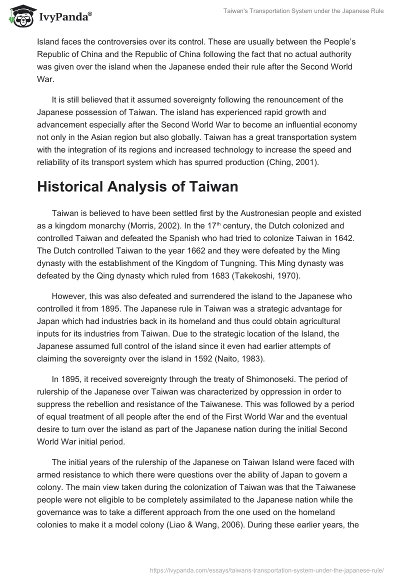 Taiwan's Transportation System under the Japanese Rule. Page 2