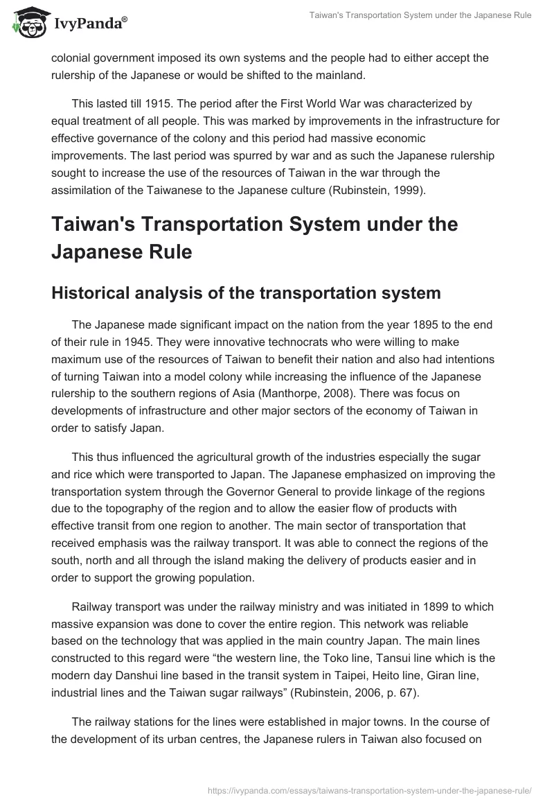 Taiwan's Transportation System under the Japanese Rule. Page 3