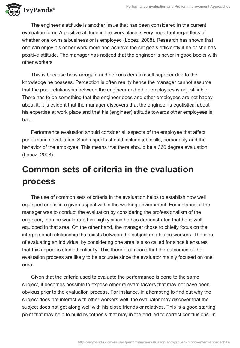 Performance Evaluation and Proven Improvement Approaches. Page 2