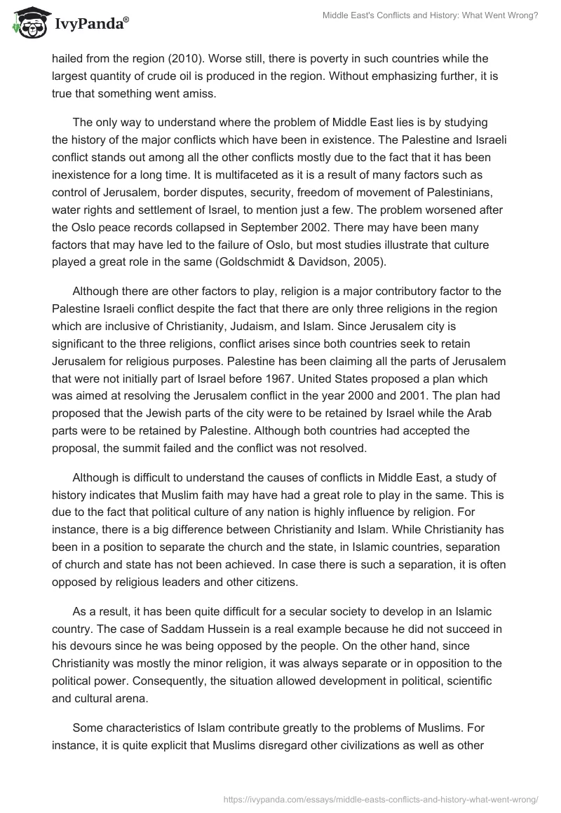 Middle East's Conflicts and History: What Went Wrong?. Page 2