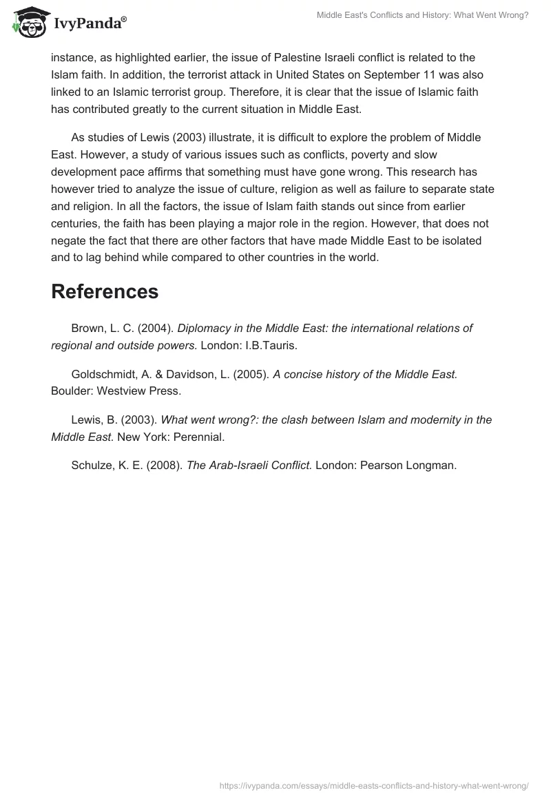 Middle East's Conflicts and History: What Went Wrong?. Page 4