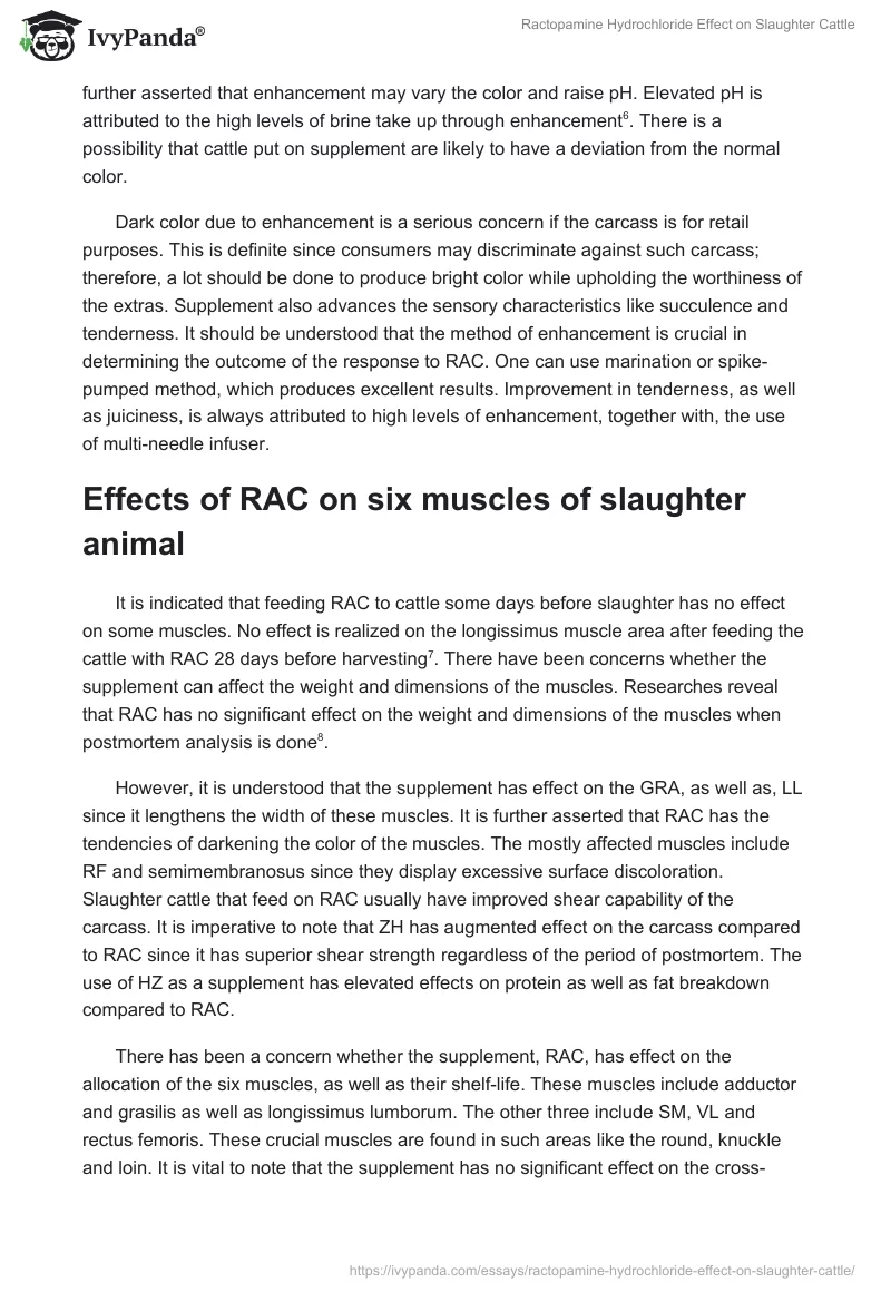 Ractopamine Hydrochloride Effect on Slaughter Cattle. Page 4