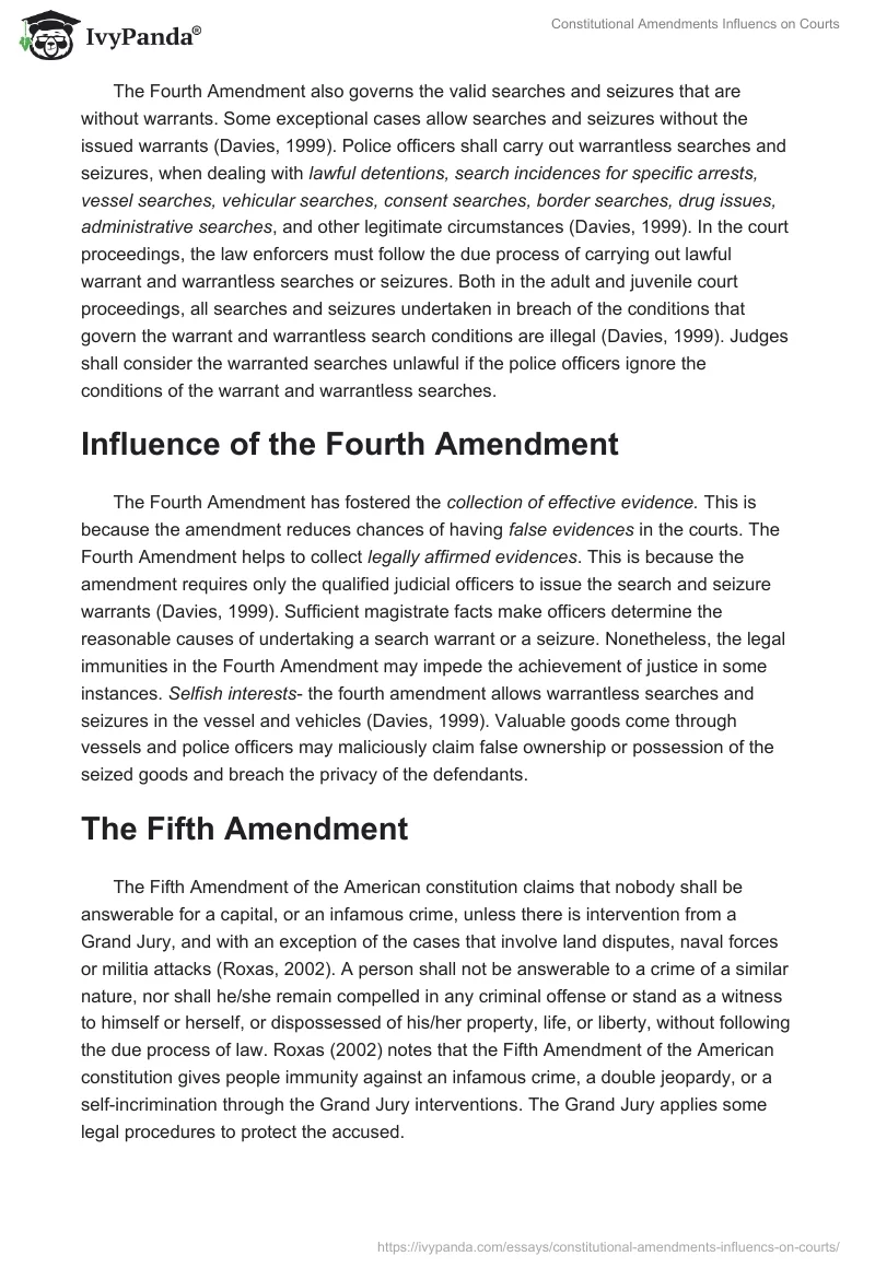 Constitutional Amendments Influencs on Courts. Page 2