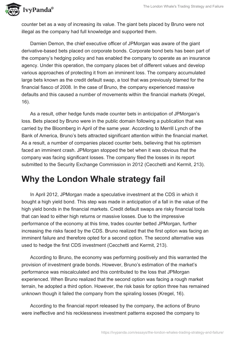 The London Whale's Trading Strategy and Failure. Page 2