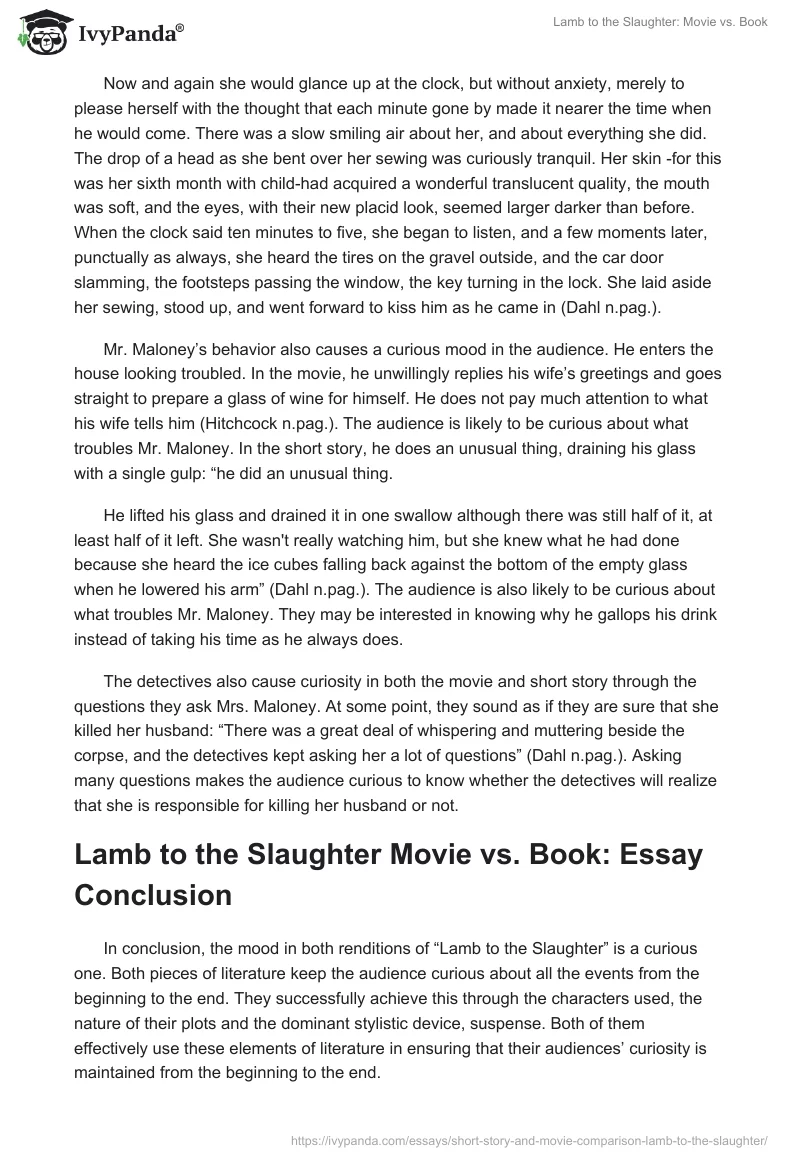Lamb to the Slaughter: Movie vs. Book. Page 3