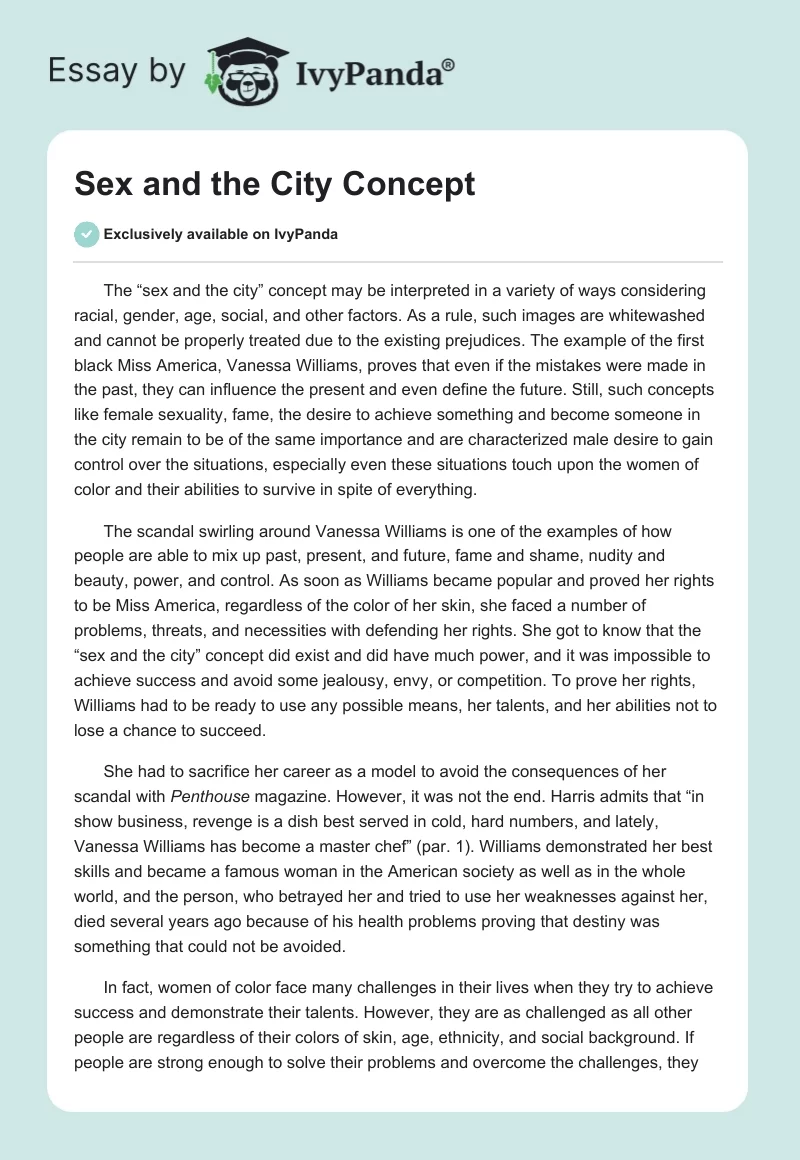 "Sex and the City" Concept. Page 1
