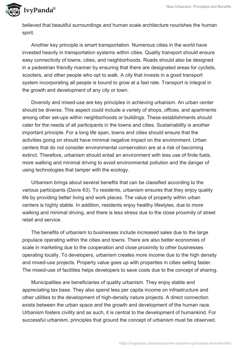 New Urbanism: Principles and Benefits. Page 2