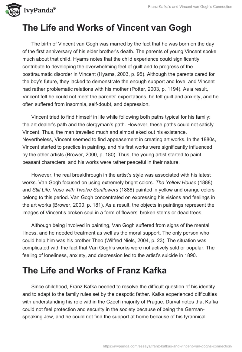 Franz Kafka's and Vincent van Gogh's Connection. Page 2