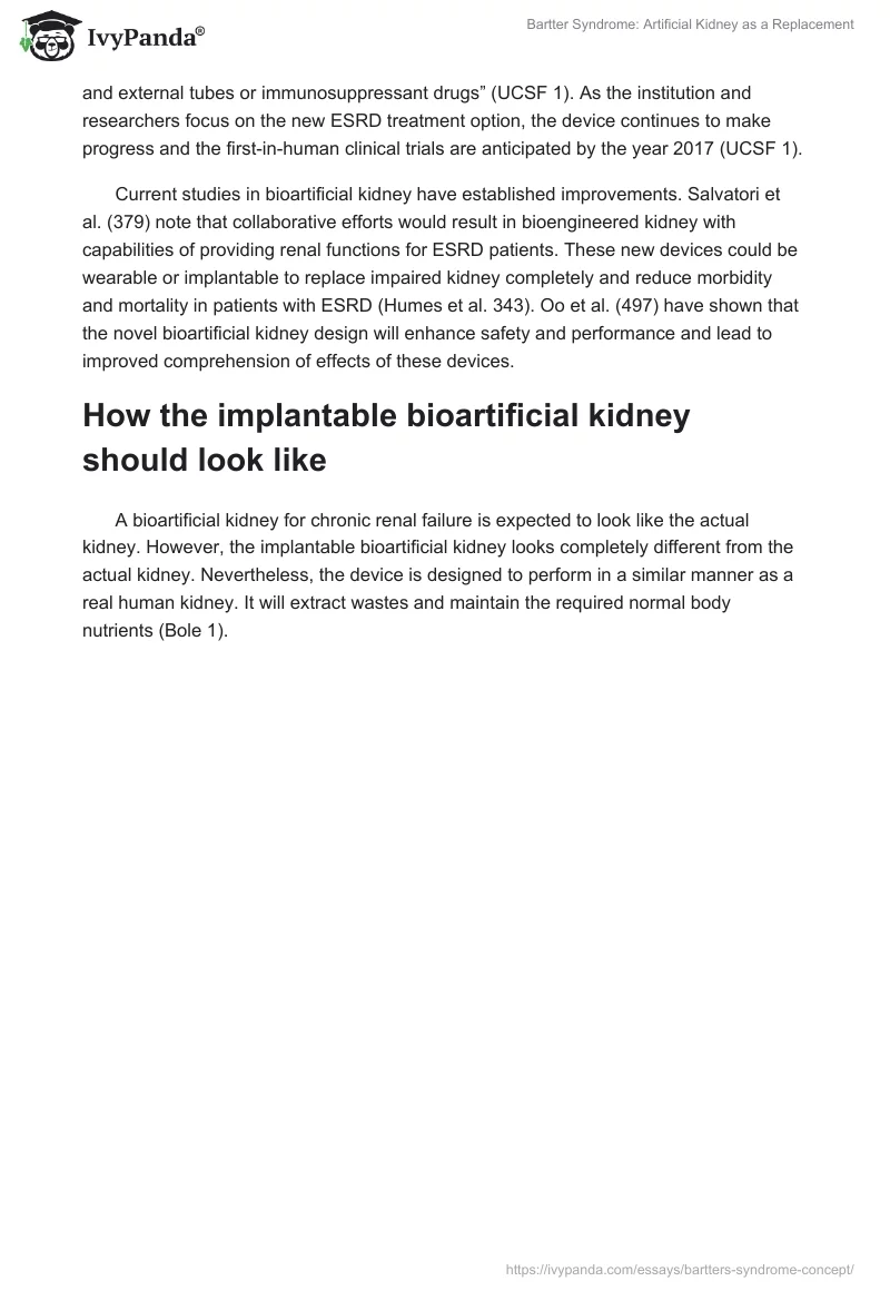 Bartter Syndrome: Artificial Kidney as a Replacement. Page 5