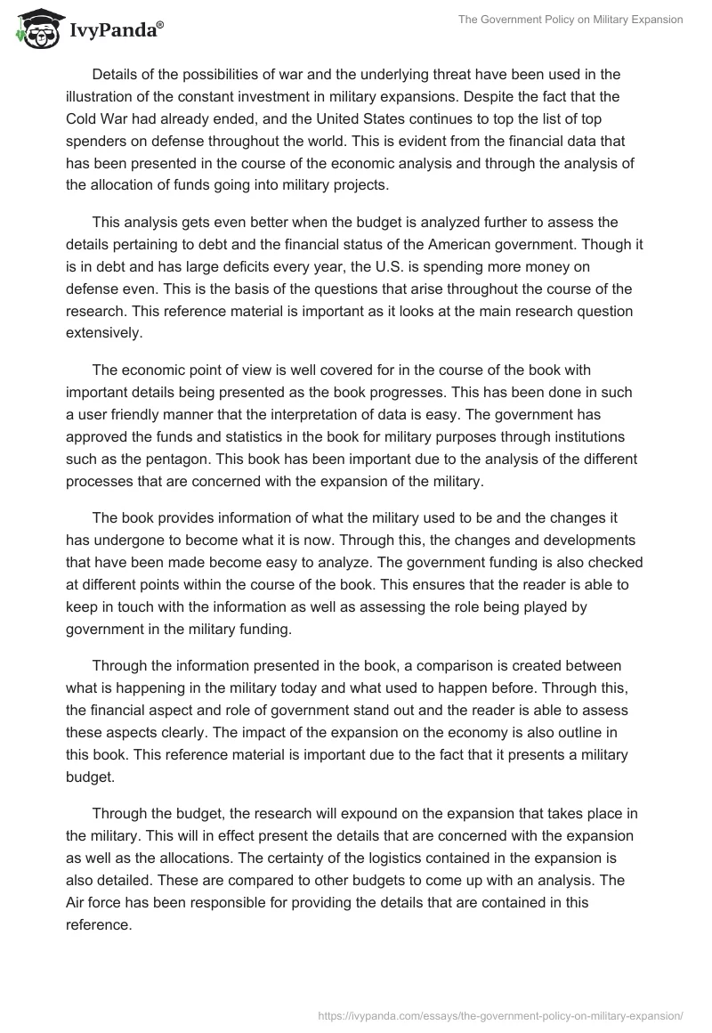 The Government Policy on Military Expansion. Page 4
