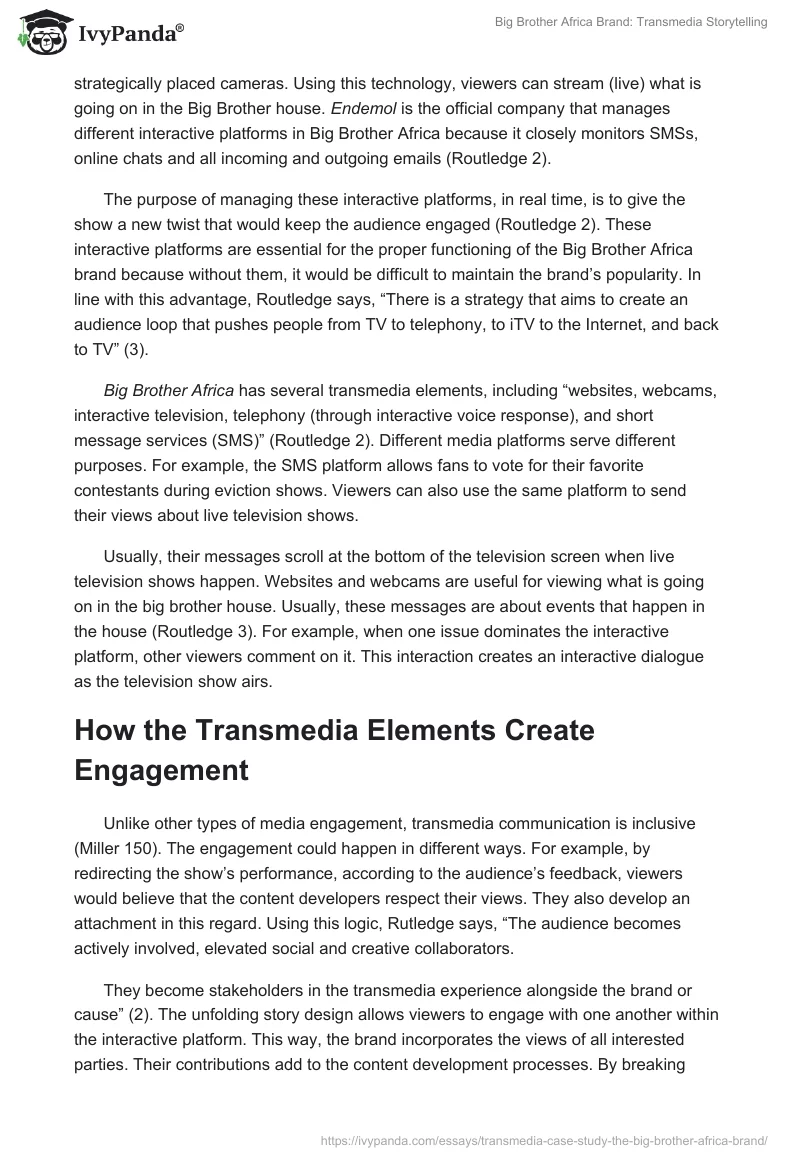 Big Brother Africa Brand: Transmedia Storytelling. Page 2