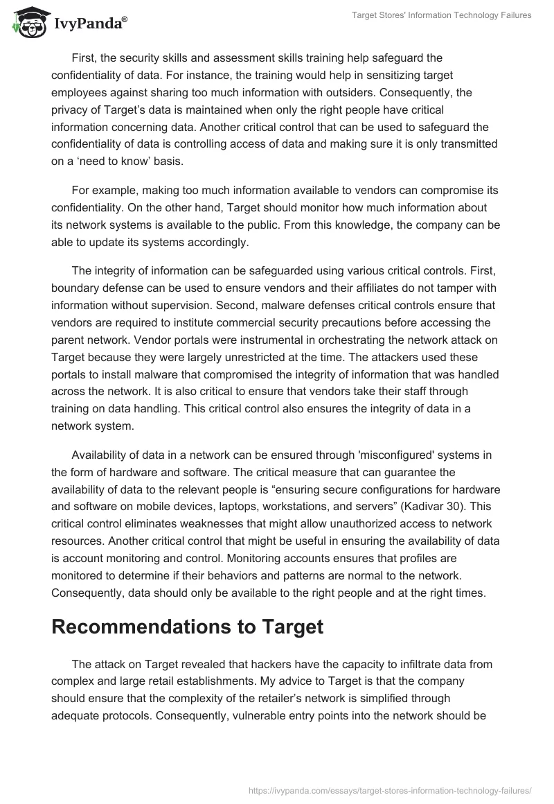 Target Stores' Information Technology Failures. Page 4