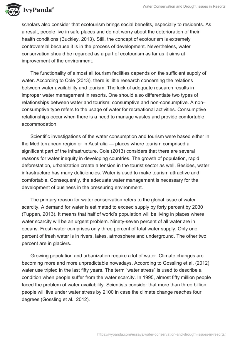 Water Conservation and Drought Issues in Resorts. Page 4