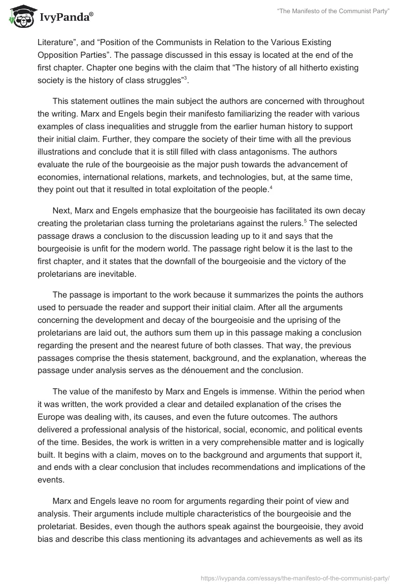 “The Manifesto of the Communist Party”. Page 2