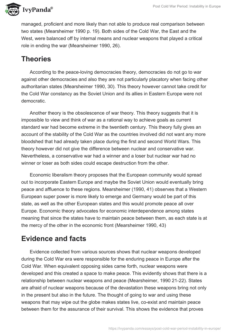 Post Cold War Period: Instability in Europe. Page 3