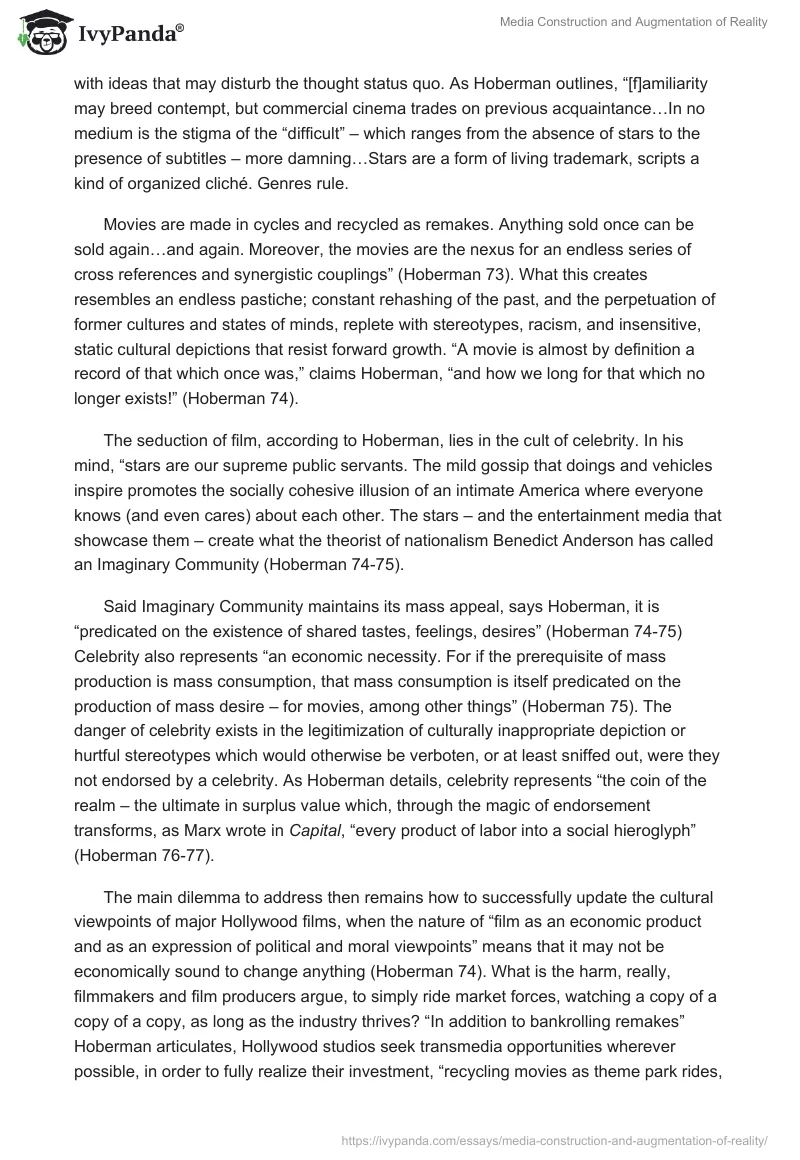 Media Construction and Augmentation of Reality. Page 2