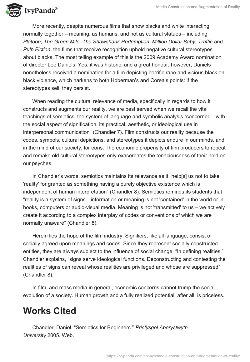Media Construction and Augmentation of Reality. Page 4