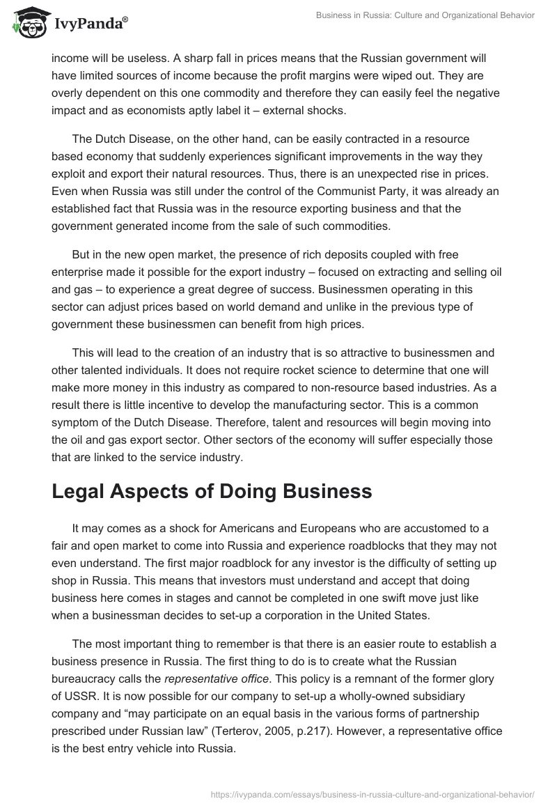 Business in Russia: Culture and Organizational Behavior. Page 4