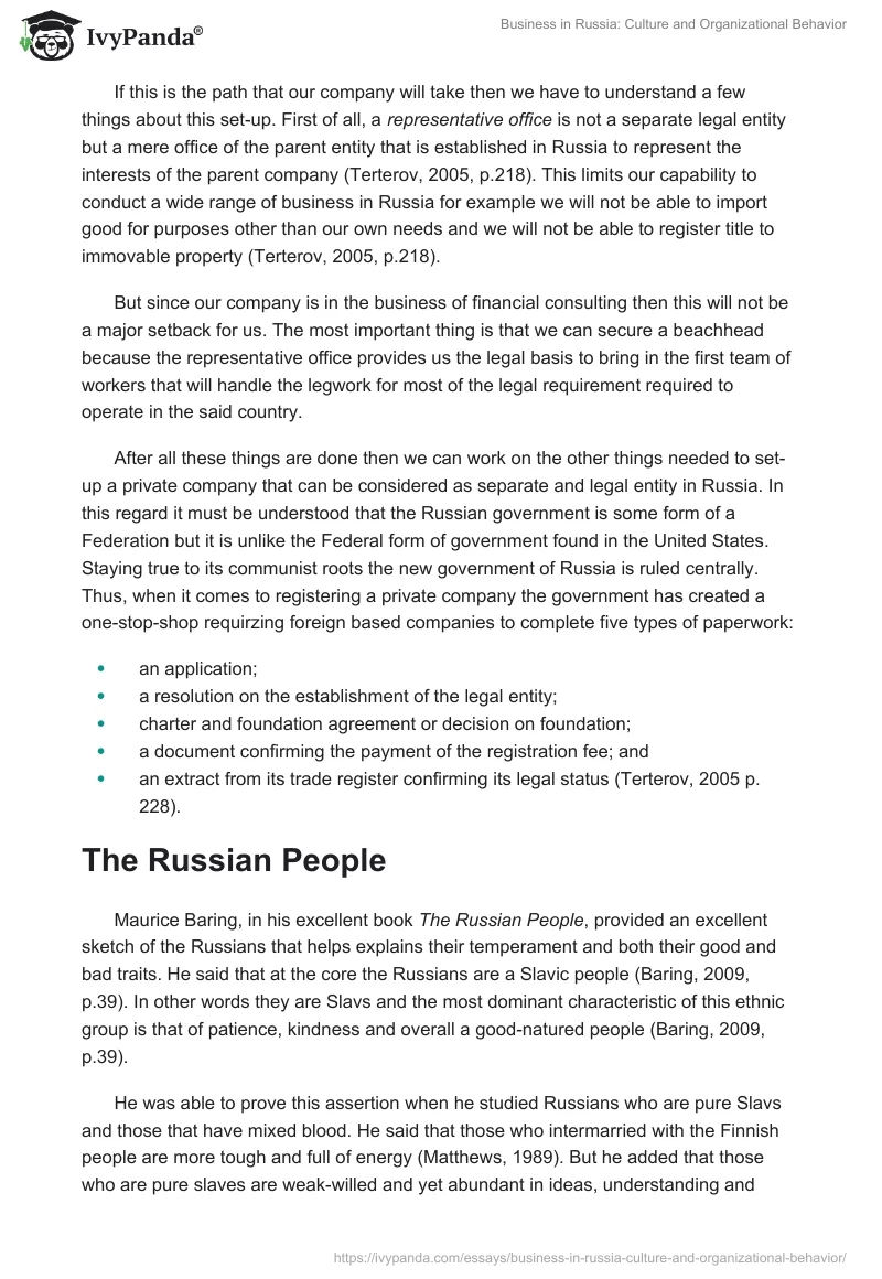 Business in Russia: Culture and Organizational Behavior. Page 5