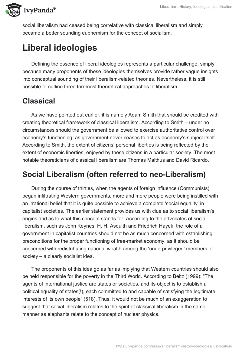 Liberalism: History, Ideologies, Justification. Page 3