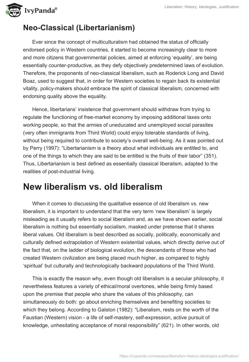 Liberalism: History, Ideologies, Justification. Page 4