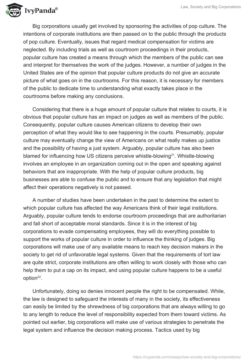 Law, Society and Big Corporations. Page 5