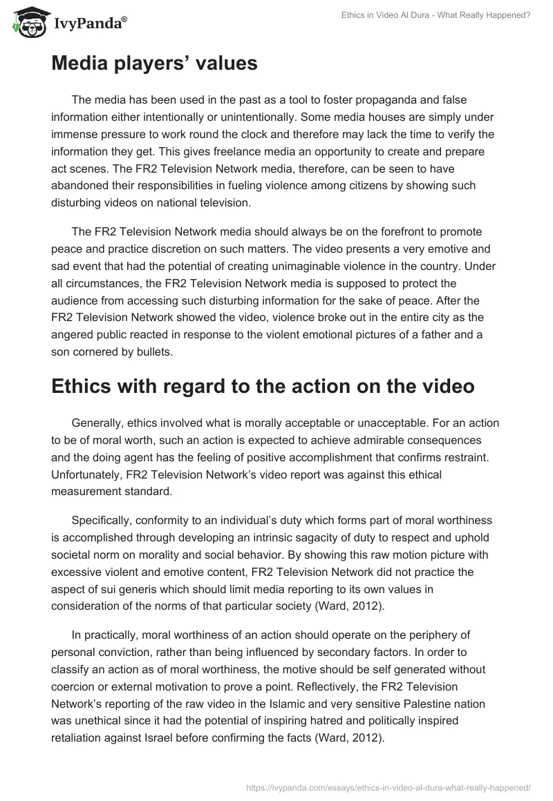 Ethics in Video "Al Dura - What Really Happened?". Page 2