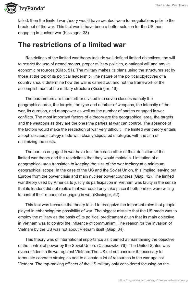 The Limited War Theory. Page 4
