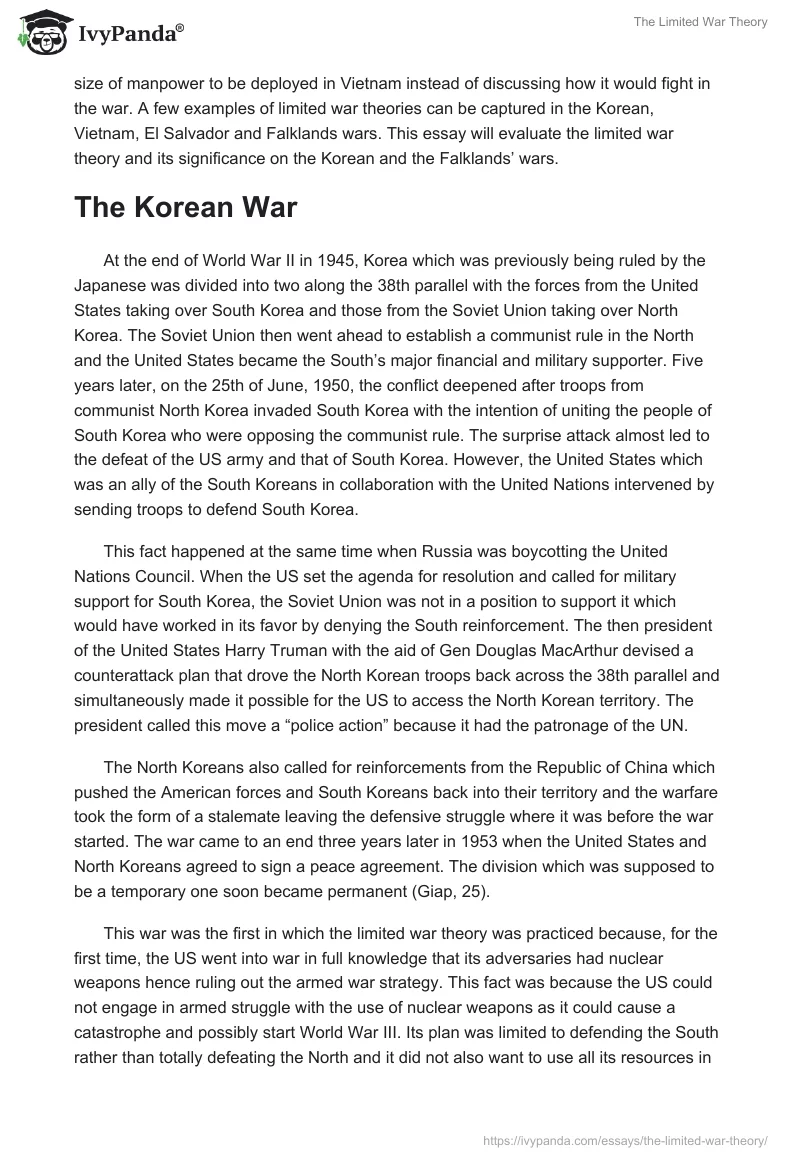 The Limited War Theory. Page 5