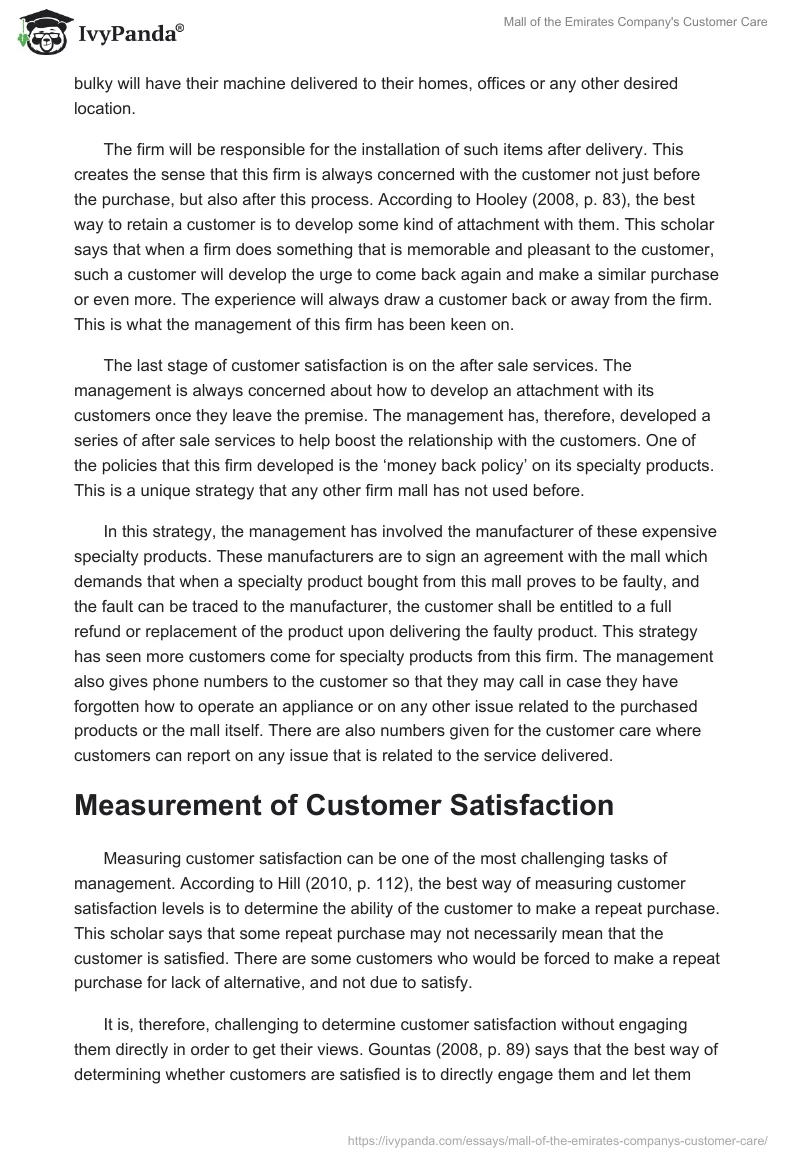 Mall of the Emirates Company's Customer Care. Page 5