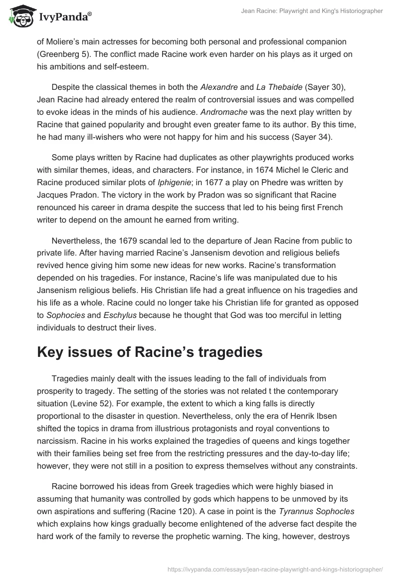 Jean Racine: Playwright and King's Historiographer. Page 2