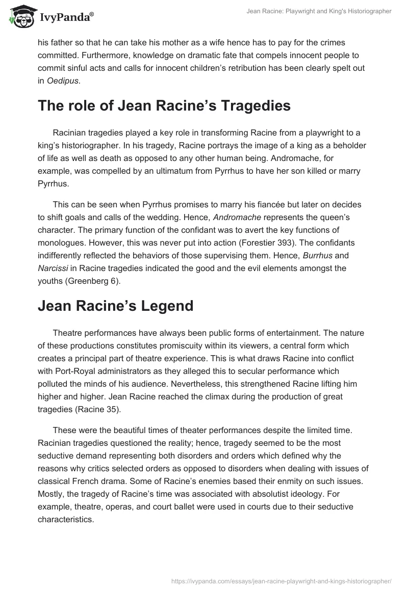 Jean Racine: Playwright and King's Historiographer. Page 3