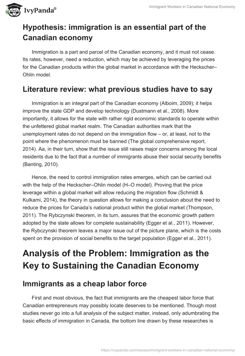 Immigrant Workers in Canadian National Economy. Page 3