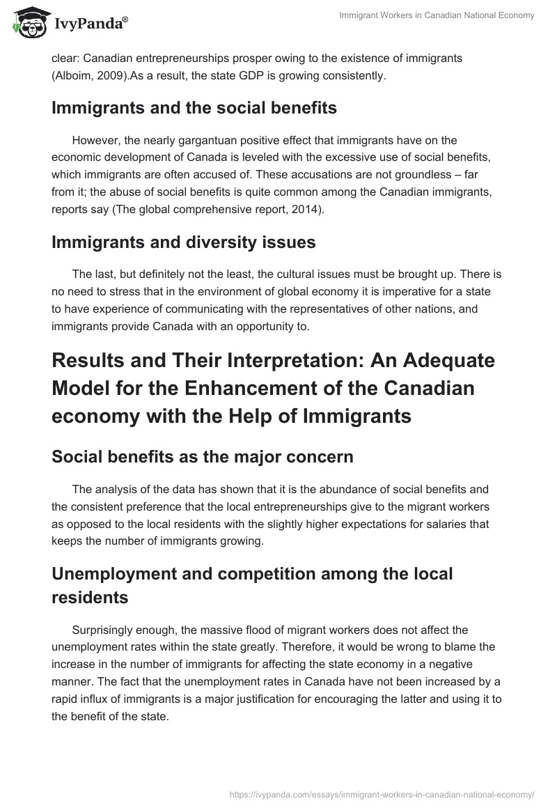 Immigrant Workers in Canadian National Economy. Page 4