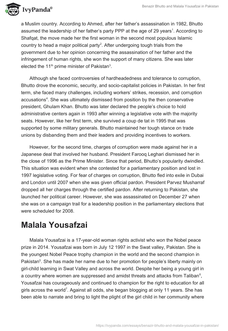 Benazir Bhutto and Malala Yousafzai in Pakistan. Page 2
