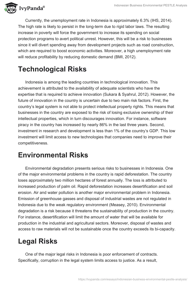Indonesian Business Environmental PESTLE Analysis. Page 3