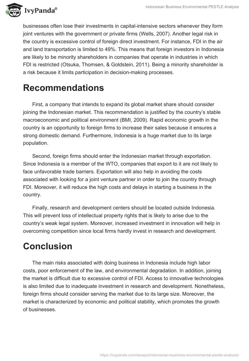 Indonesian Business Environmental PESTLE Analysis. Page 4