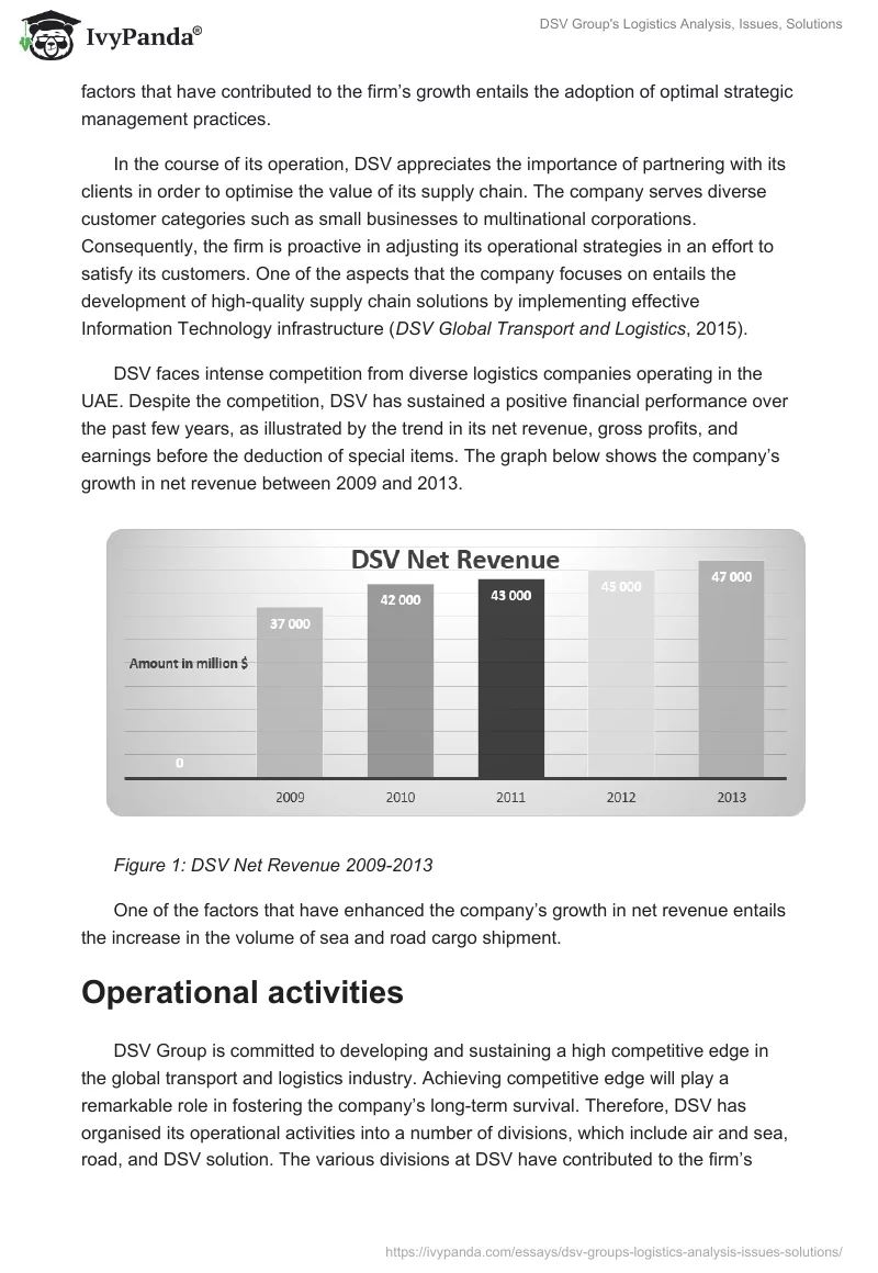 DSV Group's Logistics Analysis, Issues, Solutions. Page 2