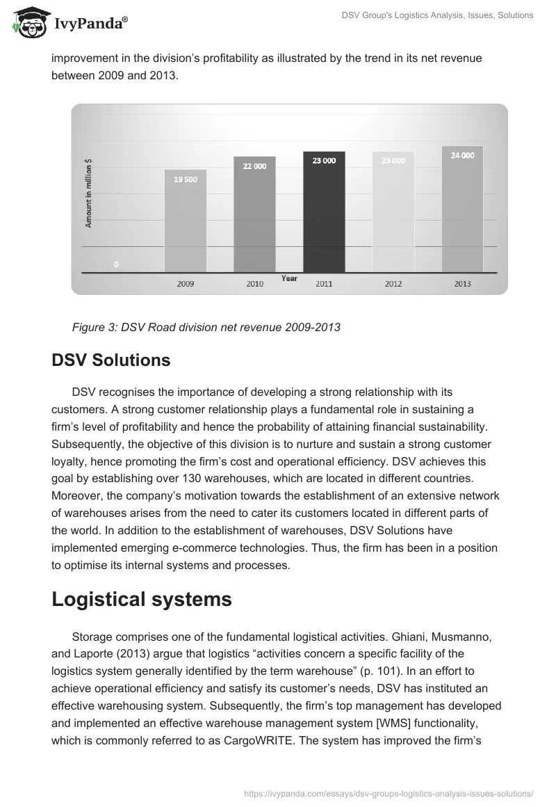 DSV Group's Logistics Analysis, Issues, Solutions. Page 5