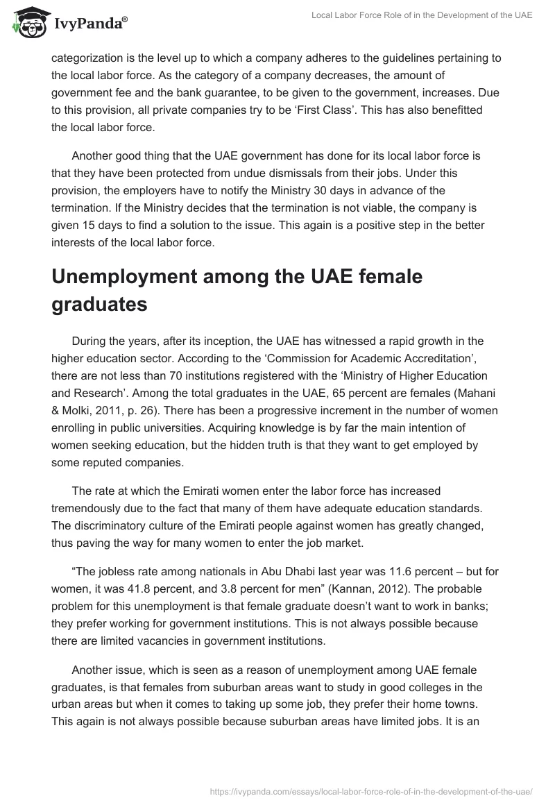 Local Labor Force Role of in the Development of the UAE. Page 2