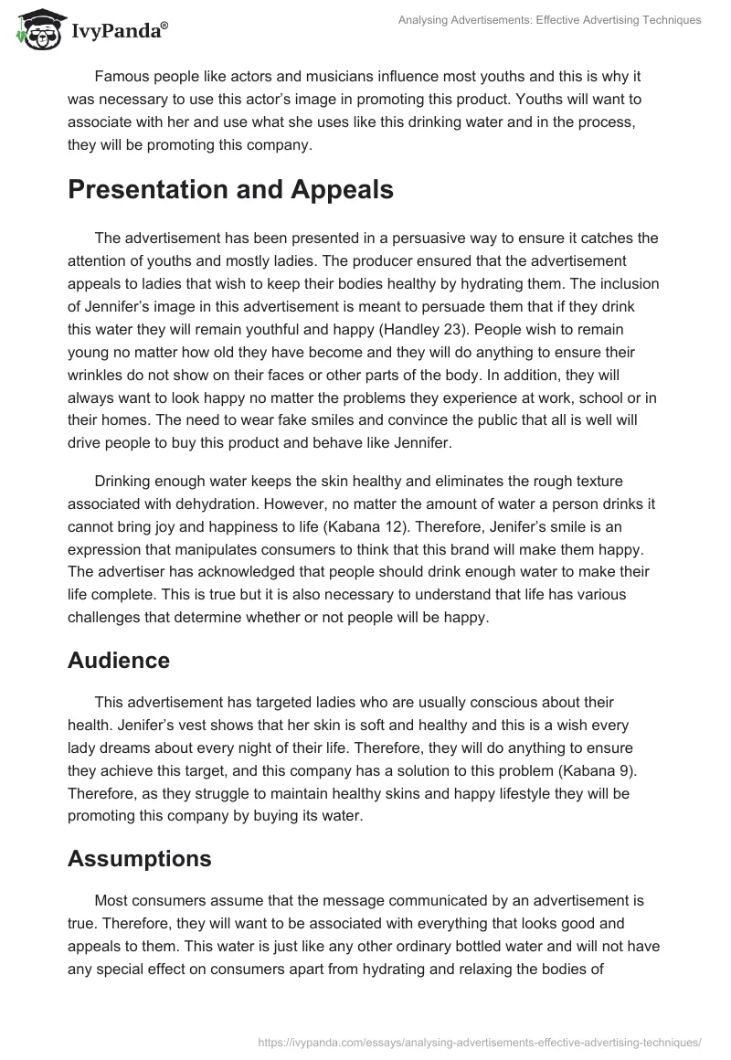 Analysing Advertisements: Effective Advertising Techniques. Page 2
