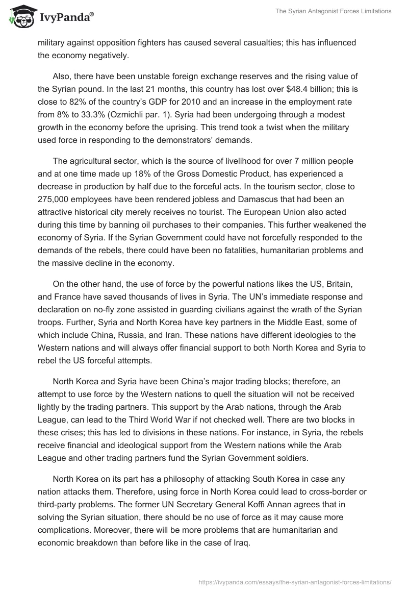 The Syrian Antagonist Forces Limitations. Page 3