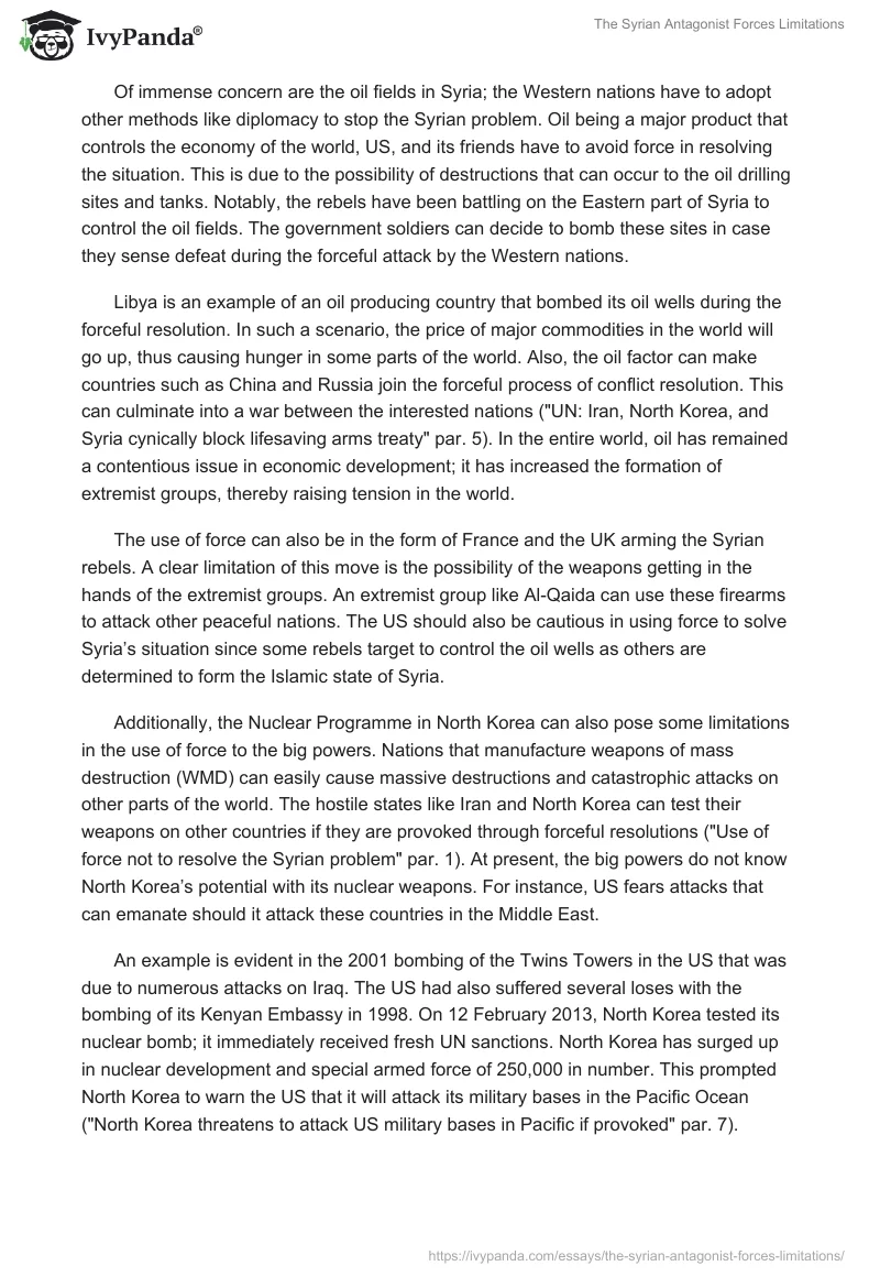 The Syrian Antagonist Forces Limitations. Page 4