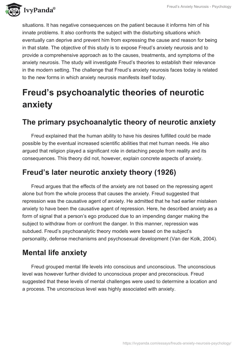Freud’s Anxiety Neurosis - Psychology. Page 2