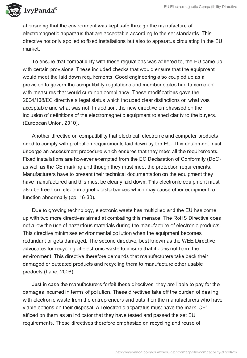 EU Electromagnetic Compatibility Directive. Page 2