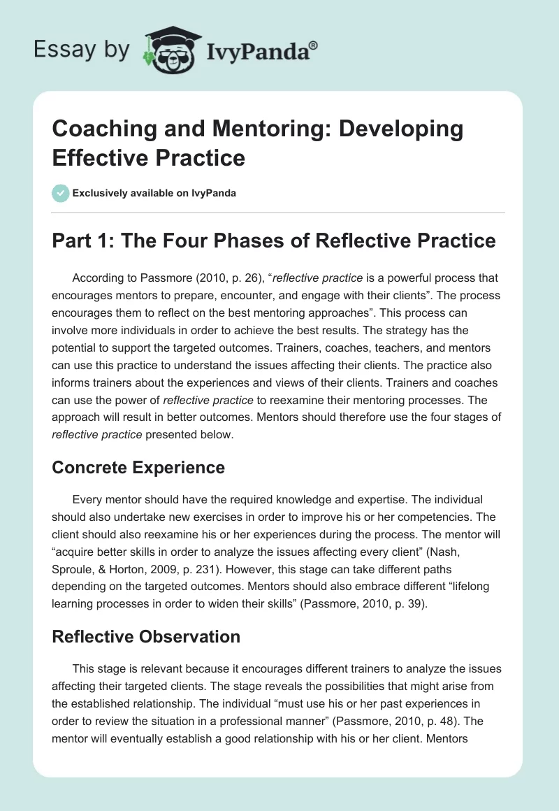 Coaching and Mentoring: Developing Effective Practice. Page 1